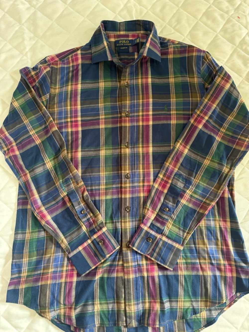 Polo by Ralph Lauren Navy Green Multicolor Plaid Button-Down Shirt